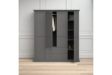 Paris garderobe 2 døre - Grå - Opbevaring - Tøjopbevaring - Garderobeskabe - Garderobeskab & klædeskab