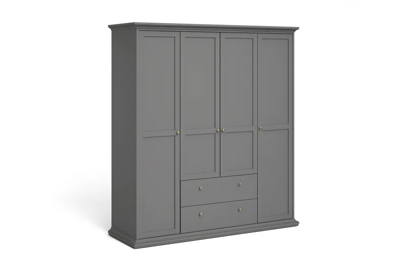 Paris garderobe 2 døre - Grå - Opbevaring - Tøjopbevaring - Garderobeskabe - Garderobeskab & klædeskab