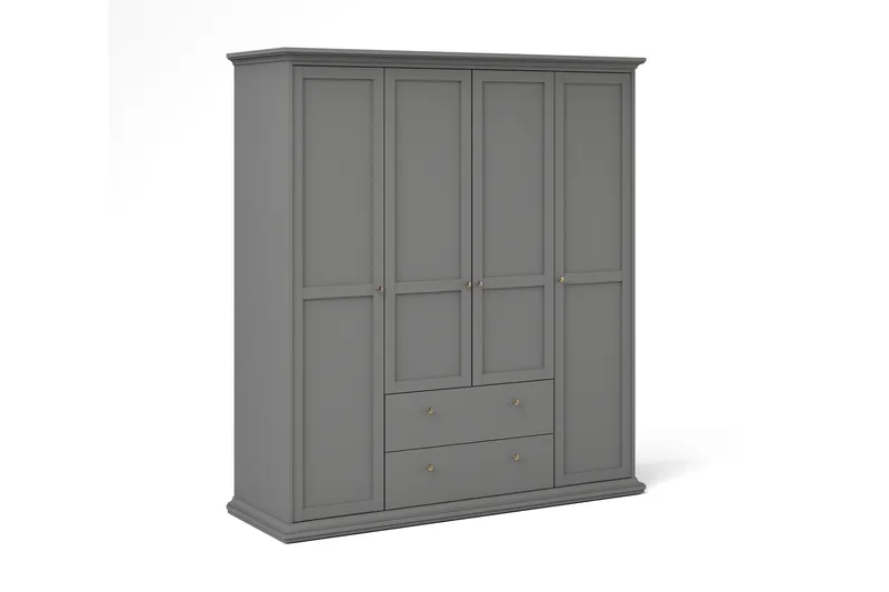 Paris garderobe 2 døre - Grå - Opbevaring - Tøjopbevaring - Garderobeskabe - Garderobeskab & klædeskab