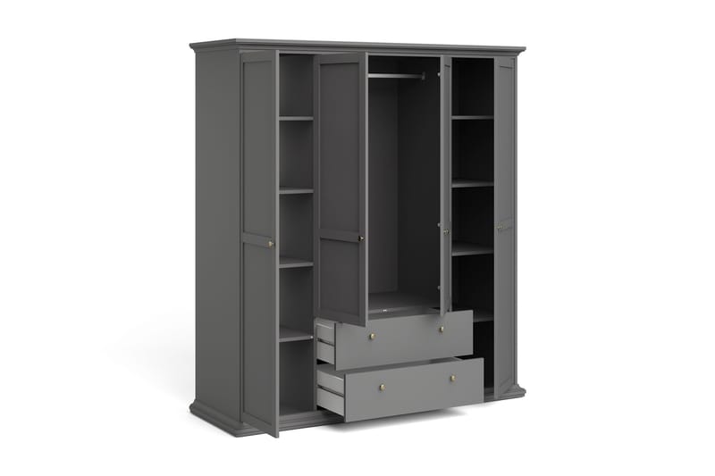 Paris garderobe 2 døre - Grå - Opbevaring - Tøjopbevaring - Garderobeskabe - Garderobeskab & klædeskab