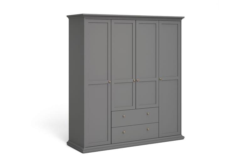 Paris garderobe 2 døre - Grå - Opbevaring - Tøjopbevaring - Garderobeskabe - Garderobeskab & klædeskab