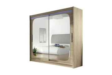 Prags Garderobe 180x57x215 cm - Beige | Hvid - Opbevaring - Tøjopbevaring - Garderobeskabe - Garderobeskab & klædeskab