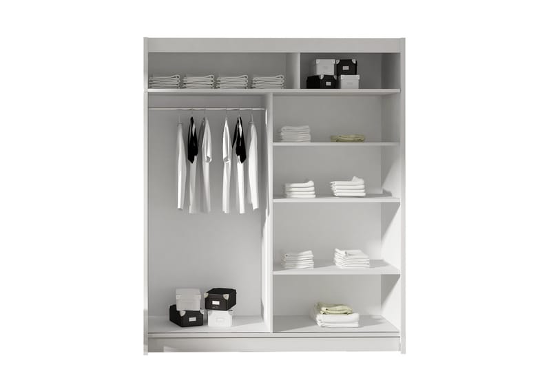 Prags Garderobe 180x57x215 cm - Beige | Hvid - Opbevaring - Tøjopbevaring - Garderobeskabe - Garderobeskab & klædeskab
