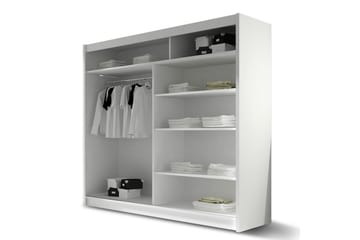 Prags Garderobe 180x57x215 cm - Beige | Hvid - Opbevaring - Tøjopbevaring - Garderobeskabe - Garderobeskab & klædeskab
