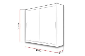 Prags Garderobe 180x57x215 cm - Beige - Opbevaring - Tøjopbevaring - Garderobeskabe - Garderobeskab & klædeskab