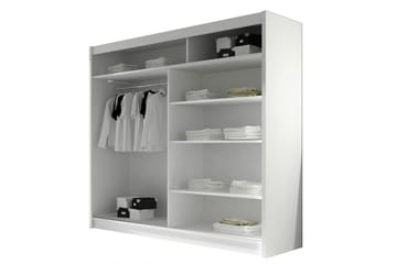 Prags Garderobe 180x57x215 cm - Hvid - Opbevaring - Tøjopbevaring - Garderobeskabe - Garderobeskab & klædeskab