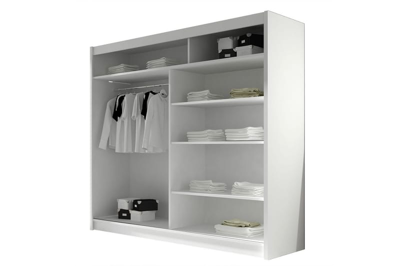 Prags Garderobe 180x57x215 cm - Hvid - Opbevaring - Tøjopbevaring - Garderobeskabe - Garderobeskab & klædeskab