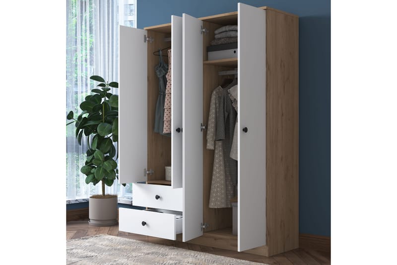 Rinorea Garderobe 120x170 cm - Brun - Garderobeskab & klædeskab