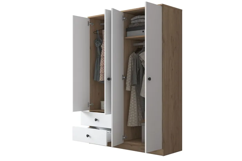 Rinorea Garderobe 120x170 cm - Brun - Opbevaring - Tøjopbevaring - Garderobeskabe - Garderobeskab & klædeskab