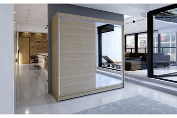Talin garderobe 180x58x215 cm - Beige | Grå | Hvid - Opbevaring - Tøjopbevaring - Garderobeskabe - Garderobeskab & klædeskab