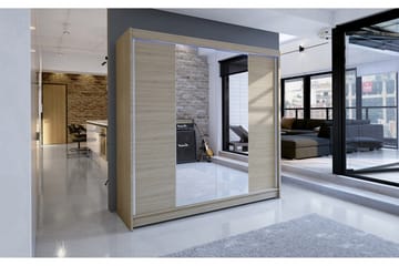 Talin garderobe 180x58x215 cm - Beige | Grå - Opbevaring - Tøjopbevaring - Garderobeskabe - Garderobeskab & klædeskab