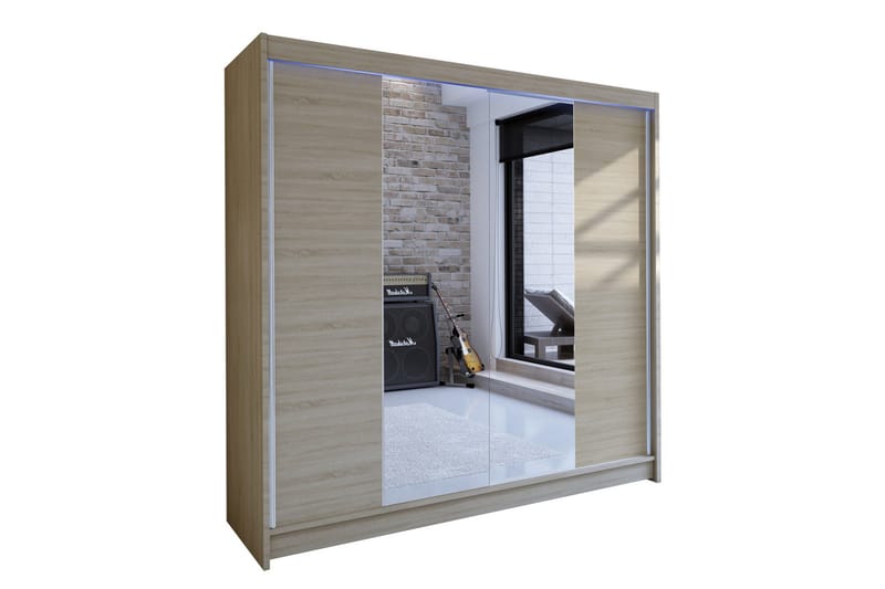 Talin garderobe 180x58x215 cm, Beige | Grå