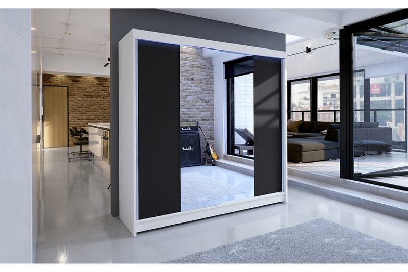 Talin garderobe 180x58x215 cm - Hvid - Opbevaring - Tøjopbevaring - Garderobeskabe - Garderobeskab & klædeskab