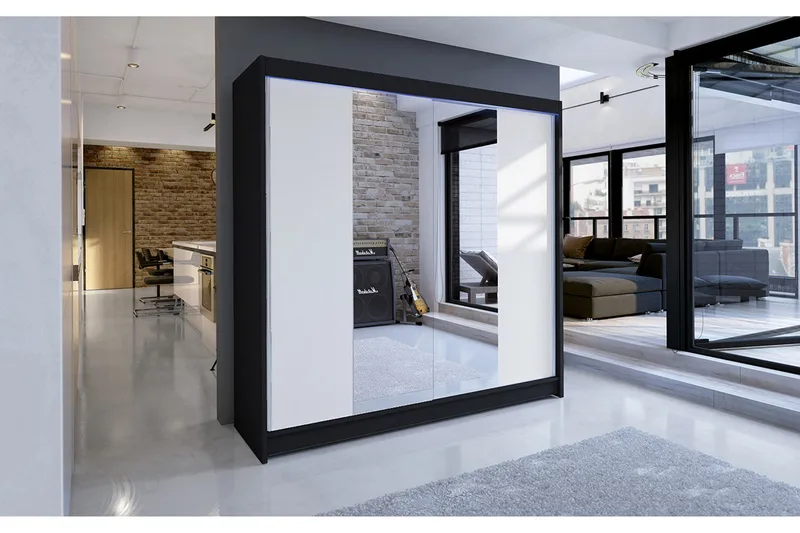 Talin garderobe 180x58x215 cm - Hvid - Opbevaring - Tøjopbevaring - Garderobeskabe - Garderobeskab & klædeskab