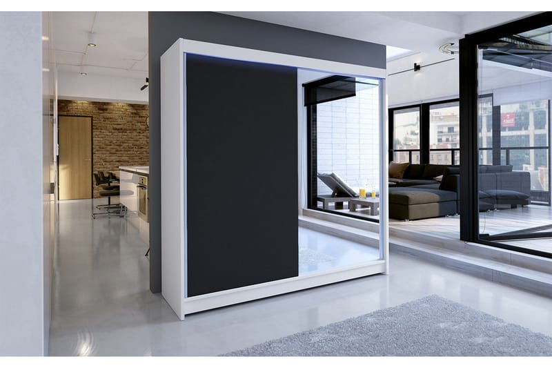 Talin garderobe 180x58x215 cm - Hvid - Opbevaring - Tøjopbevaring - Garderobeskabe - Garderobeskab & klædeskab
