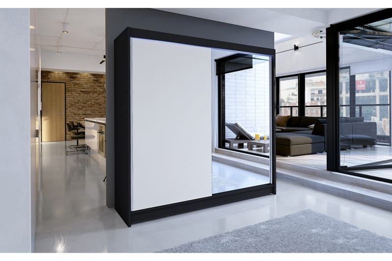 Talin garderobe 180x58x215 cm - Hvid - Opbevaring - Tøjopbevaring - Garderobeskabe - Garderobeskab & klædeskab