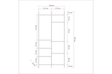Witonia Garderobe 104x52 cm - Natur - Opbevaring - Tøjopbevaring - Garderobeskabe - Garderobeskab & klædeskab