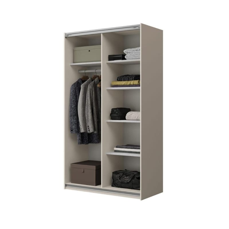 Garderobeskab Kube 2 Skydedøre - Cashmere - Opbevaring - Tøjopbevaring - Garderobeskabe