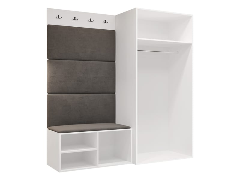 garderobeskab Medi Valnød + Manila 02 - Valnød + Manila 02 - Opbevaring - Tøjopbevaring - Garderobeskabe - Hjørnegarderobe