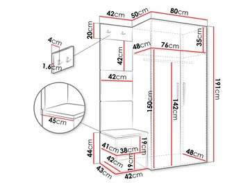 garderobeskab Medi Valnød + Manila 04 - Valnød + Manila 04 - Opbevaring - Tøjopbevaring - Garderobeskabe - Hjørnegarderobe