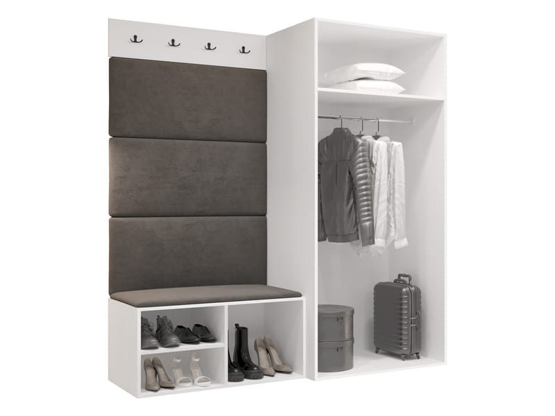 garderobeskab Medi Valnød + Manila 09 - Valnød + Manila 09 - Opbevaring - Tøjopbevaring - Garderobeskabe - Hjørnegarderobe