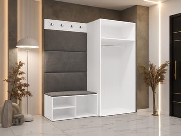 garderobeskab Medi Valnød + Manila 18 - Valnød + Manila 18 - Opbevaring - Tøjopbevaring - Garderobeskabe - Hjørnegarderobe