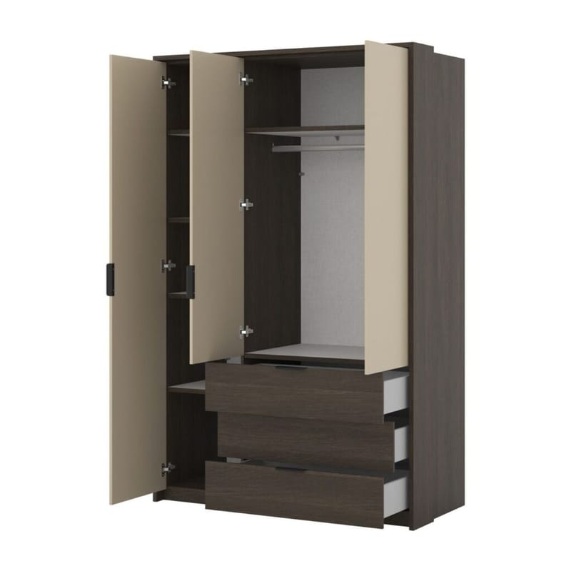 Garderobeskab Mola 3 døre med 3 skuffer - Opbevaring - Tøjopbevaring - Garderobeskabe