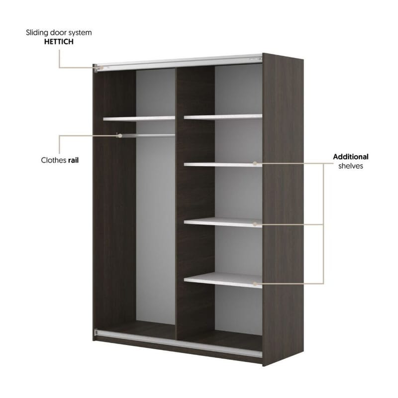 Garderobeskab Niva 2 skydedøre - Dunin Eg - Opbevaring - Tøjopbevaring - Garderobeskabe