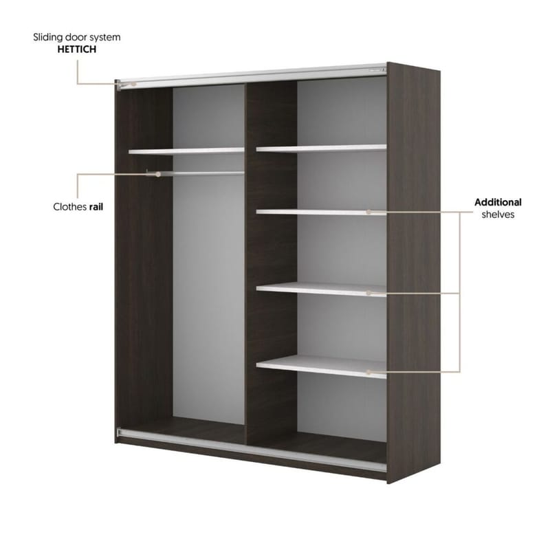 Garderobeskab Niva bred 2 skydedøre - Dunin Eg - Opbevaring - Tøjopbevaring - Garderobeskabe