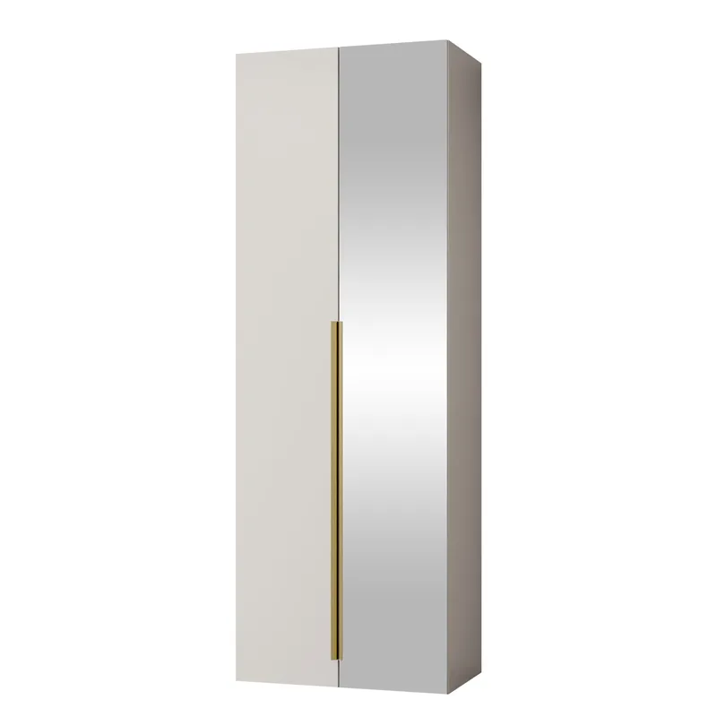 garderobeskab NO_BRAND Garderobeskab med spejl KERKIN 2D beige, undefined