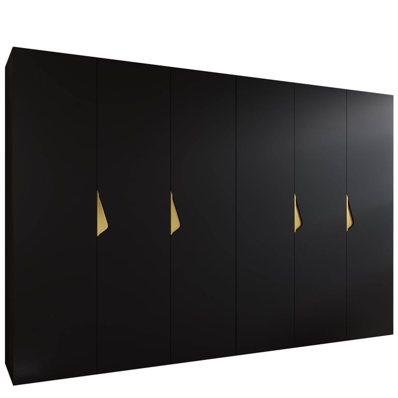 garderobeskab NO_BRAND Garderobeskab SANDI 1 300 sort Guld, undefined
