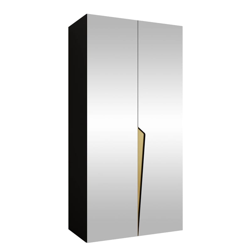 garderobeskab NO_BRAND Garderobeskab PIANO 3 100 sort Guld, undefined