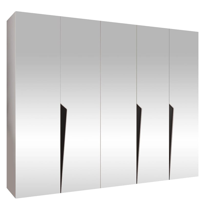 garderobeskab NO_BRAND Garderobeskab PIANO 3 250 hvid Sort, undefined