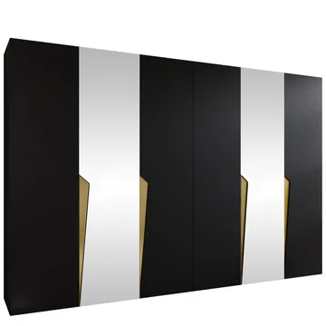 garderobeskab NO_BRAND Garderobeskab PIANO 2 300 sort Guld