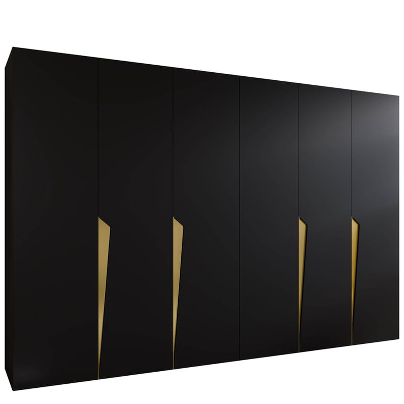 garderobeskab NO_BRAND Garderobeskab PIANO 1 300 sort Guld, undefined