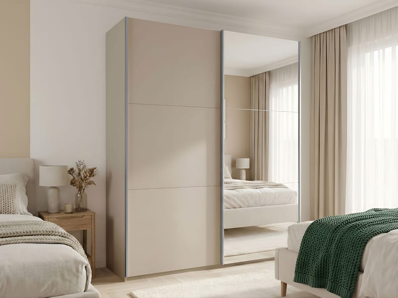 garderobeskab Rodos - Beige - Opbevaring - Tøjopbevaring - Garderobeskabe