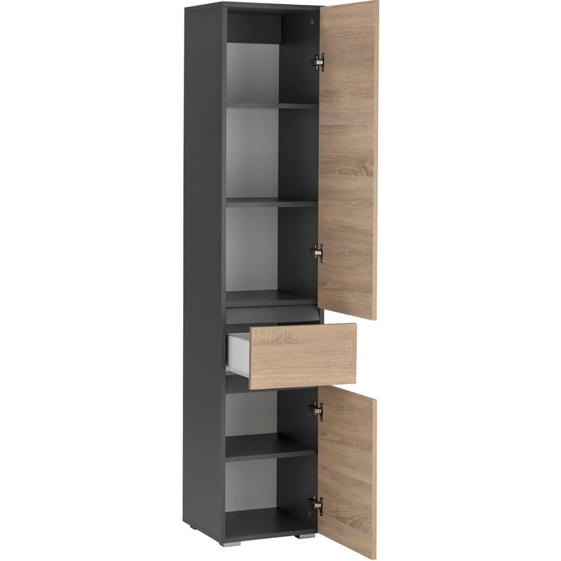 Garderobeskab uden spejl Hudnall garderobe 38x35 cm høj Natur,Antracit - Opbevaring - Tøjopbevaring - Garderobeskabe