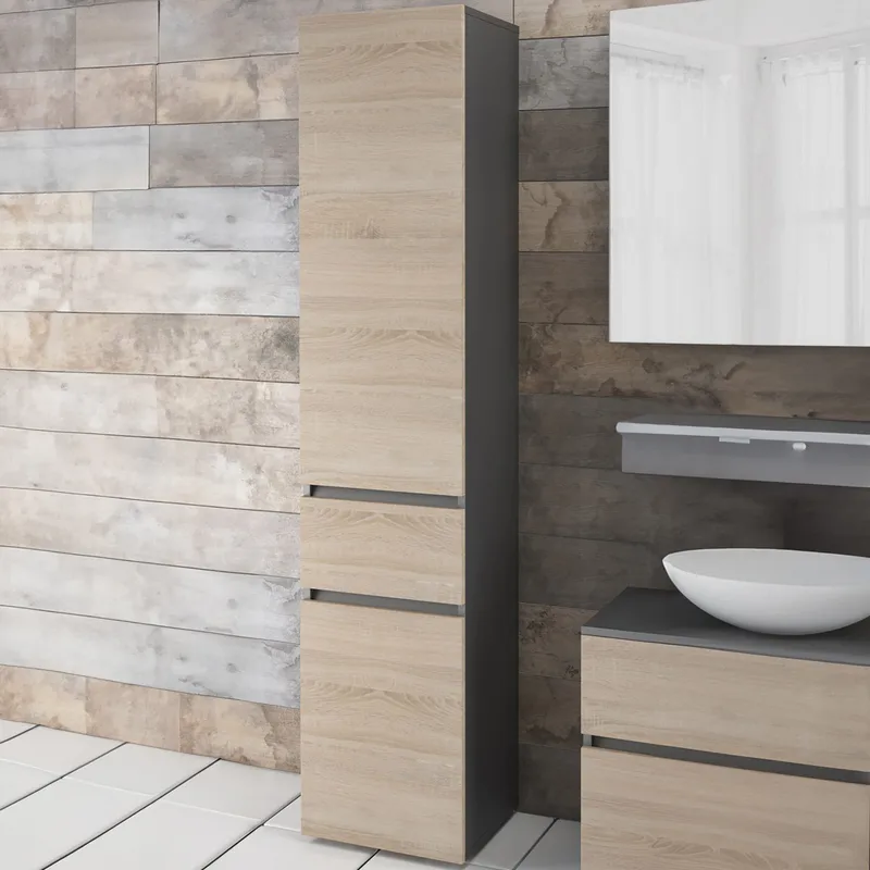 Garderobeskab uden spejl Hudnall garderobe 38x35 cm høj Natur,Antracit - Opbevaring - Tøjopbevaring - Garderobeskabe