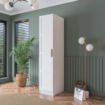 Garderobeskab Wallxpert Cleo hylde v3 (45 x 210 x 57,5 cm) hvid - Hvid - Opbevaring - Tøjopbevaring - Garderobeskabe - Garderobeskab & klædeskab
