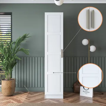 Garderobeskab Wallxpert Cleo hylde v3 (45 x 210 x 57,5 cm) hvid - Hvid - Opbevaring - Tøjopbevaring - Garderobeskabe - Garderobeskab & klædeskab