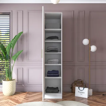 Garderobeskab Wallxpert Cleo Shelf v2 (45 x 210 x 57,5 cm) Hvid - Hvid - Opbevaring - Tøjopbevaring - Garderobeskabe - Garderobeskab & klædeskab
