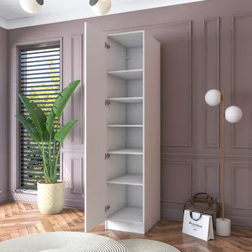 Garderobeskab Wallxpert Cleo Shelf v2 (45 x 210 x 57,5 cm) Hvid - Hvid - Opbevaring - Tøjopbevaring - Garderobeskabe - Garderobeskab & klædeskab