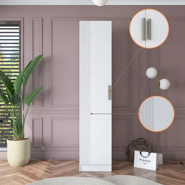 Garderobeskab Wallxpert Cleo Shelf v2 (45 x 210 x 57,5 cm) Hvid - Hvid - Opbevaring - Tøjopbevaring - Garderobeskabe - Garderobeskab & klædeskab