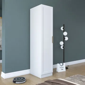 Garderobeskab Wallxpert Fenn (45 x 210 x 45 cm) Hvid - Hvid - Opbevaring - Tøjopbevaring - Garderobeskabe - Garderobeskab & klædeskab