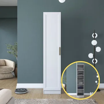 Garderobeskab Wallxpert Fenn (45 x 210 x 45 cm) Hvid - Hvid - Opbevaring - Tøjopbevaring - Garderobeskabe - Garderobeskab & klædeskab