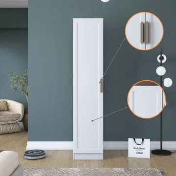 Garderobeskab Wallxpert Fenn (45 x 210 x 45 cm) Hvid - Hvid - Opbevaring - Tøjopbevaring - Garderobeskabe - Garderobeskab & klædeskab