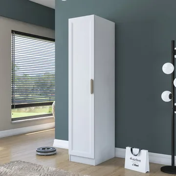 Garderobeskab Wallxpert Fenn (45 x 210 x 45 cm) Hvid - Hvid - Opbevaring - Tøjopbevaring - Garderobeskabe - Garderobeskab & klædeskab