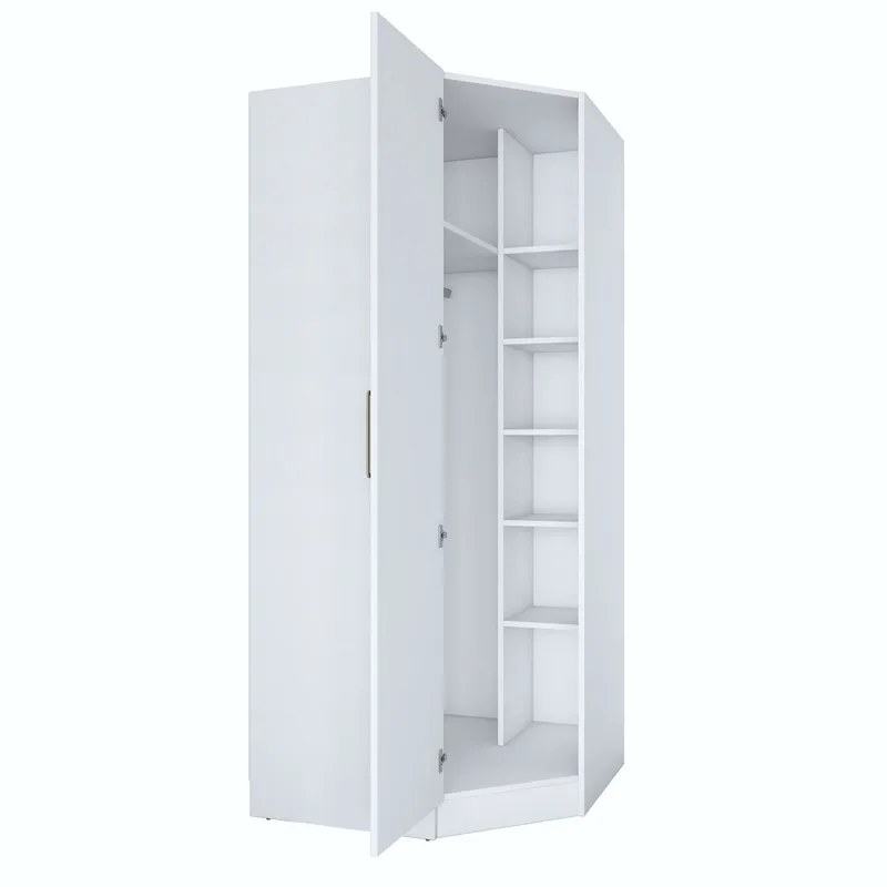Garderobeskab Wallxpert Gala Shelf (91 x 210 x 57,5 cm) Hvid - Hvid - Opbevaring - Tøjopbevaring - Garderobeskabe - Hjørnegarderobe
