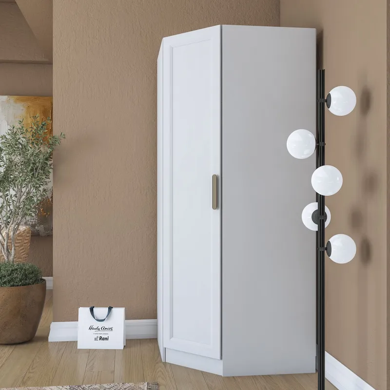 Garderobeskab Wallxpert Gala Shelf (91 x 210 x 57,5 cm) Hvid - Hvid - Opbevaring - Tøjopbevaring - Garderobeskabe - Hjørnegarderobe