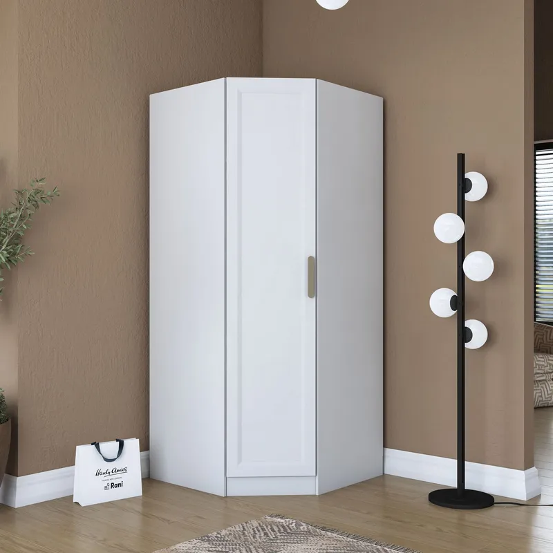 Garderobeskab Wallxpert Gala Shelf (91 x 210 x 57,5 cm) Hvid - Hvid - Opbevaring - Tøjopbevaring - Garderobeskabe - Hjørnegarderobe